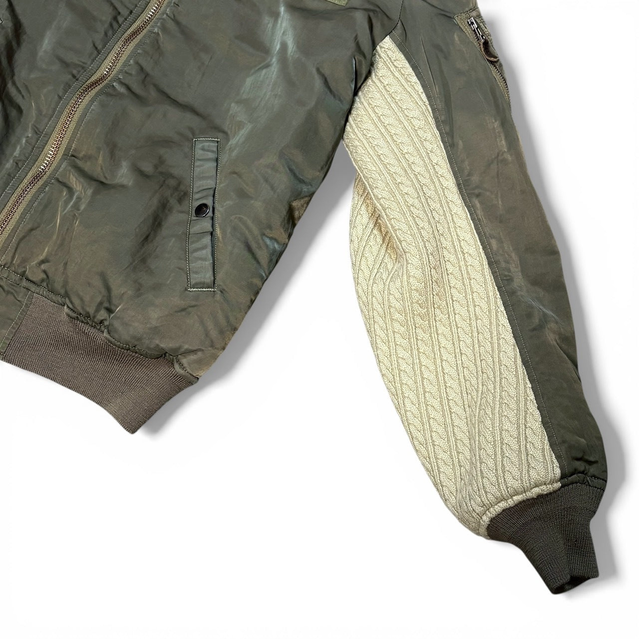Vintage 04AW Green MA-1 Flight Jacket Size MEDIUM