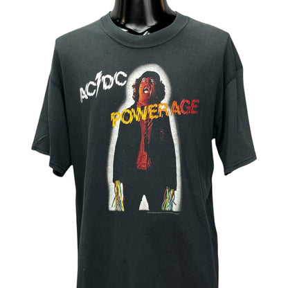 AC/DC 00s "POWERAGE" 1978 Album Art Vintage T-Shirt Size L