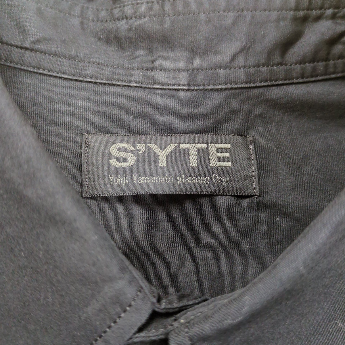 S'YTE Black Cotton Broad Regular Collar Long Sleeve Shirt Size 4