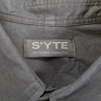 S'YTE Black Cotton Broad Regular Collar Long Sleeve Shirt Size 4