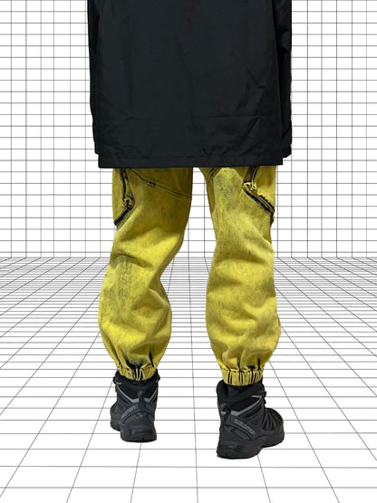 MARQUES ALMEIDA AW20 Acid Washed Cotton Pants Yellow Size S