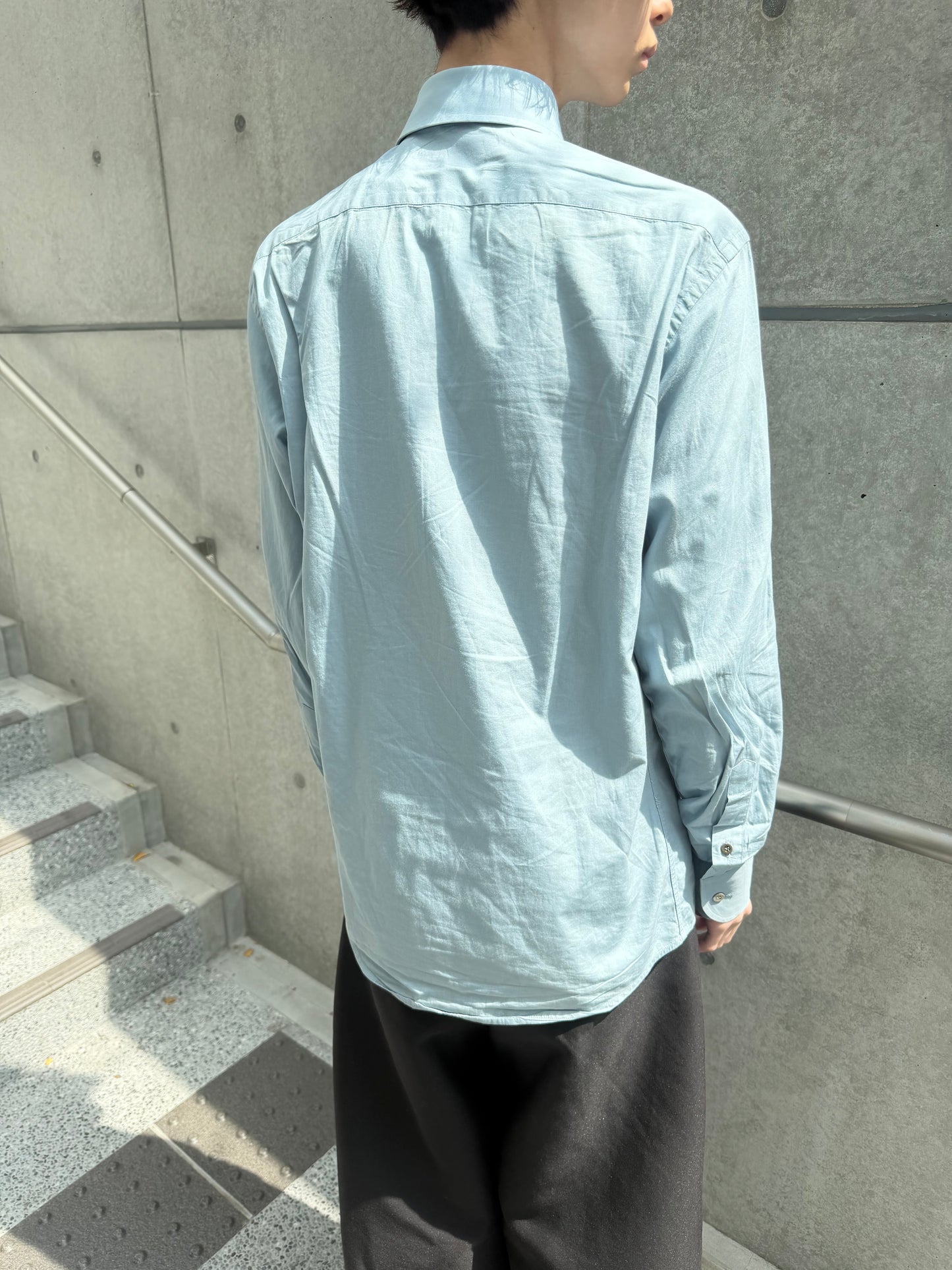 GUCCI 2000s Cotton Stand Collar Jacket Blue-Grey Size M