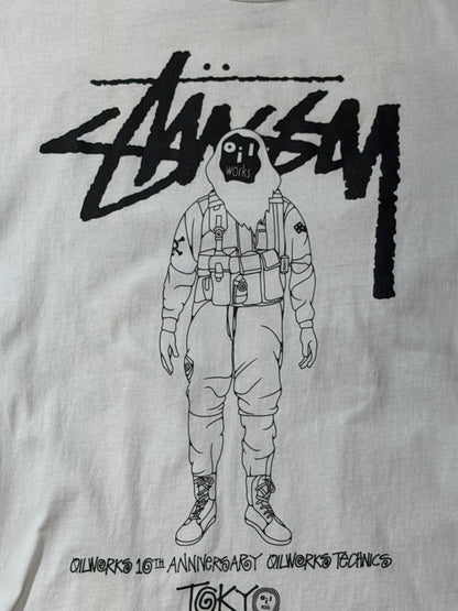 OILWORKS x Stussy 10th Anniversary T-Shirt White Size M