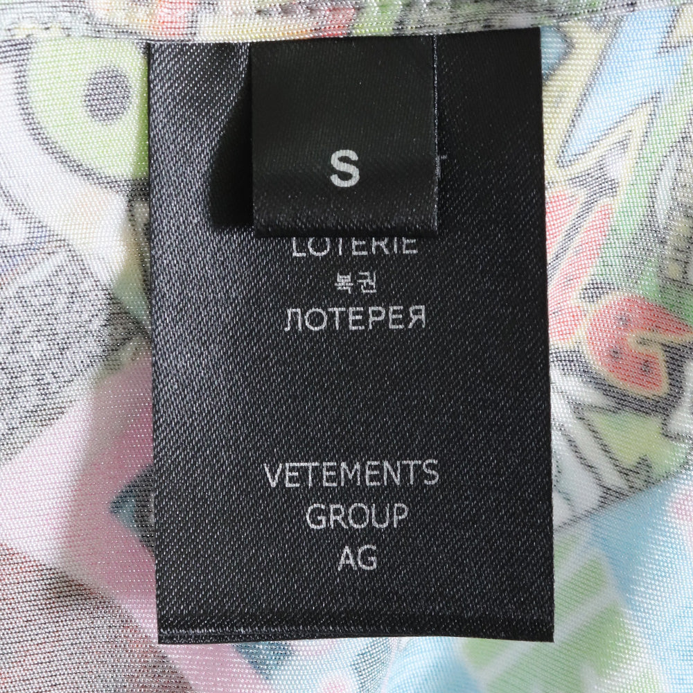 VETEMENTS 22AW Lottery Fluid Jersey Shirt Multi Size S
