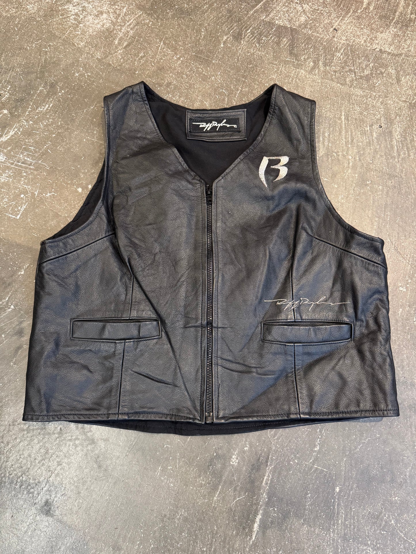 Ruff Ryders Black Leather Shirt Size M