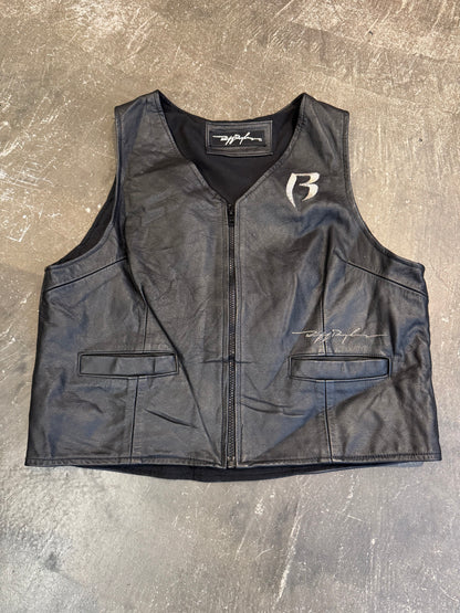 Ruff Ryders Black Leather Shirt Size M