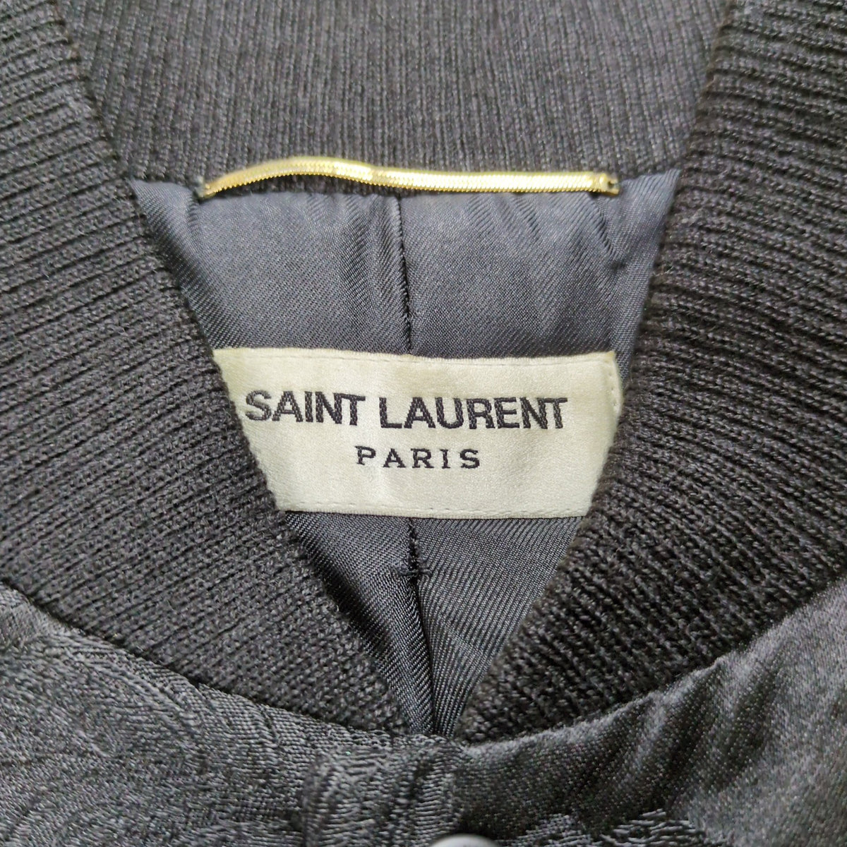 SAINT LAURENT Black Souvenir Bomber Jacket Size 36