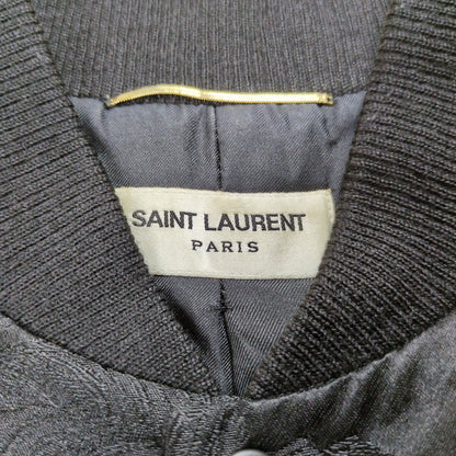 SAINT LAURENT Black Souvenir Bomber Jacket Size 36