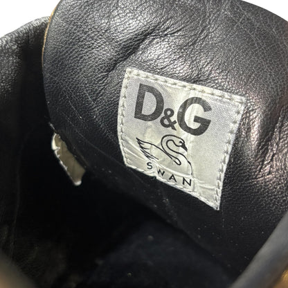 Vintage 00s Dolce&Gabbana SWAN Gold Sneakers