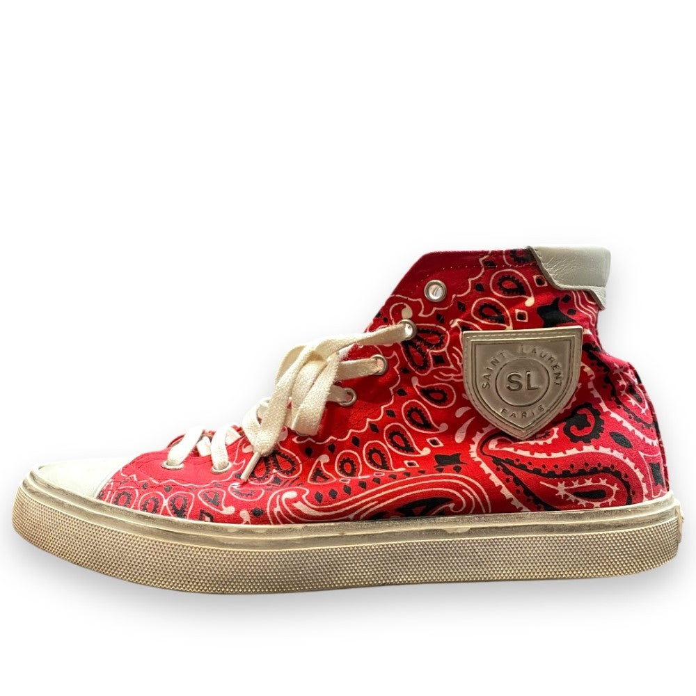 SAINT LAURENT PARIS Bedford Bandana Sneakers Red Size EU 40