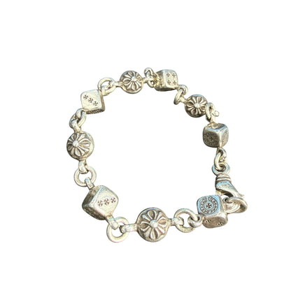 CHROME HEARTS Dice & Crossball Link Bracelet Size ONE SIZE