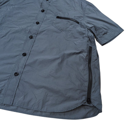 sacai 2025SS Zip Detail Rip Stop Nylon Shirt Gray Size 1