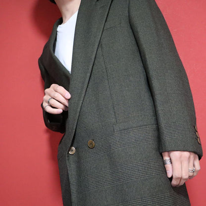 Gianni Versace 80s Khaki Houndstooth Jacket Size 46