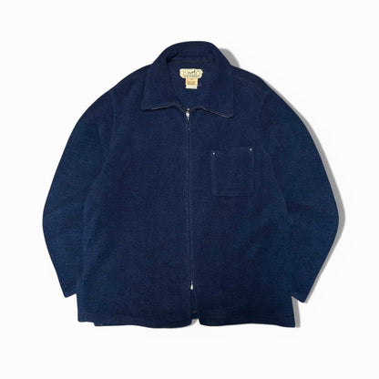 Vintage 90's HERMES Blue Zip Fleece Jacket Size 48