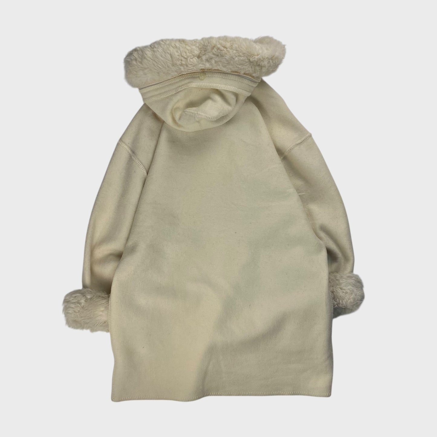 LUNDSTROM LAPARKA 80s Wool Coat White Size L