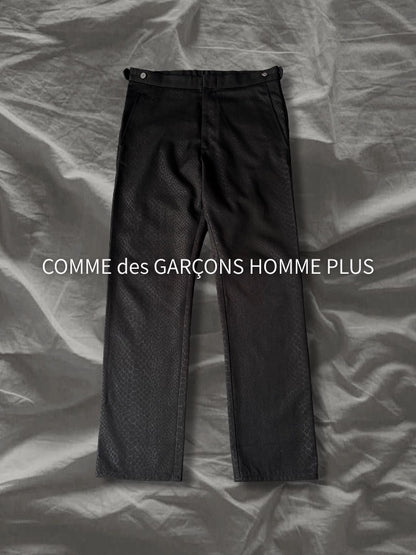 COMME des GAR AW00 Snake Jacquard Pants Black Size S