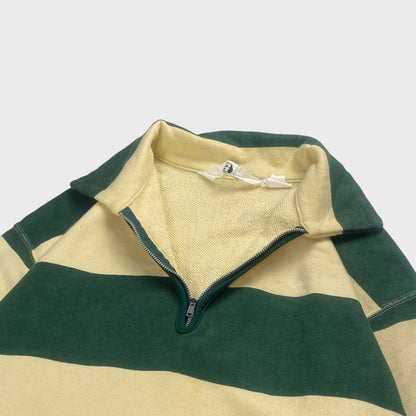 GOOD ENOUGH 90s Collared Striped Half-Zip Sweatshirt Size M