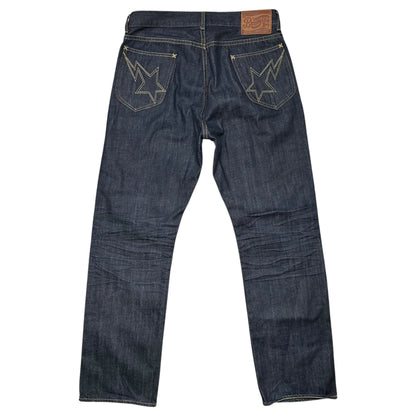 A BATHING APE BAPE STA Stitch Denim Pants Indigo Size M