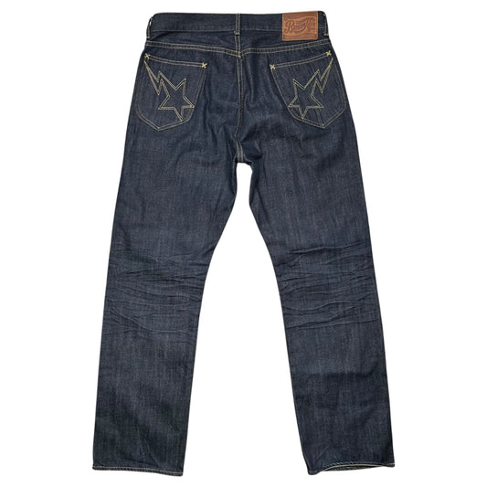 A BATHING APE BAPE STA Stitch Denim Pants Indigo Size M