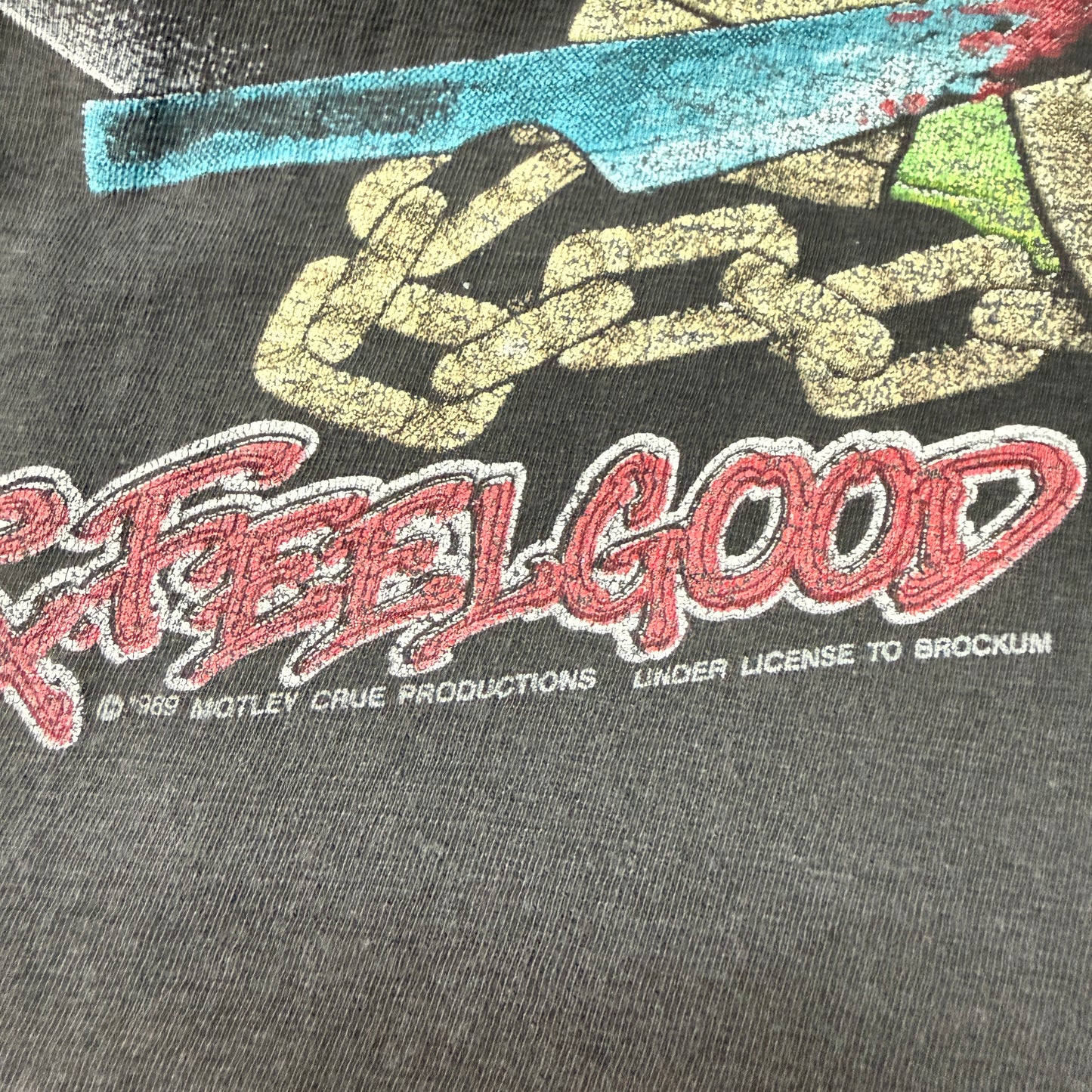 MÖTLEY CRÜE 80s 90s Dr. Feelgood Tour BROCKUM T-Shirt Size L