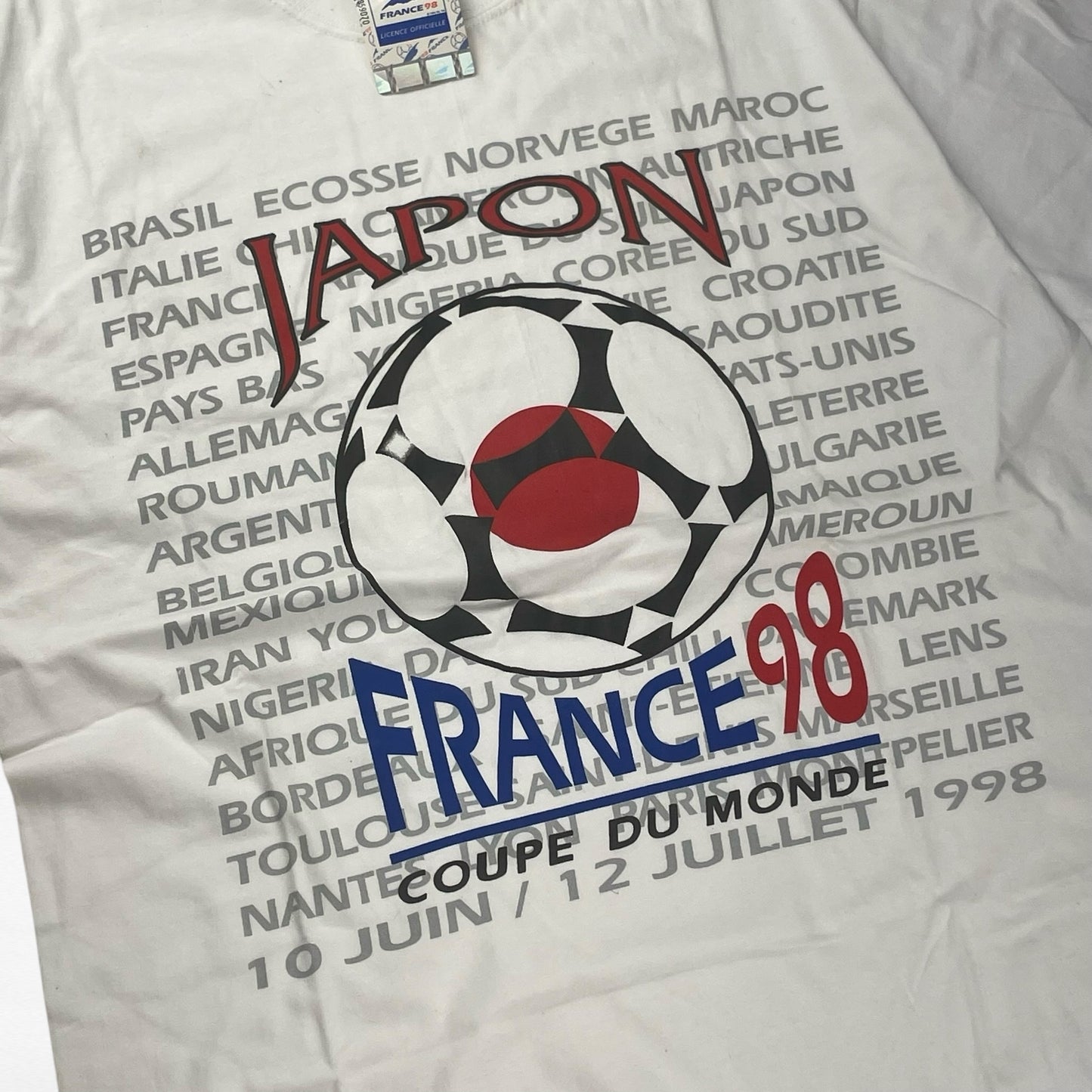 France 98 90s Short Sleeve T-Shirt White Size L
