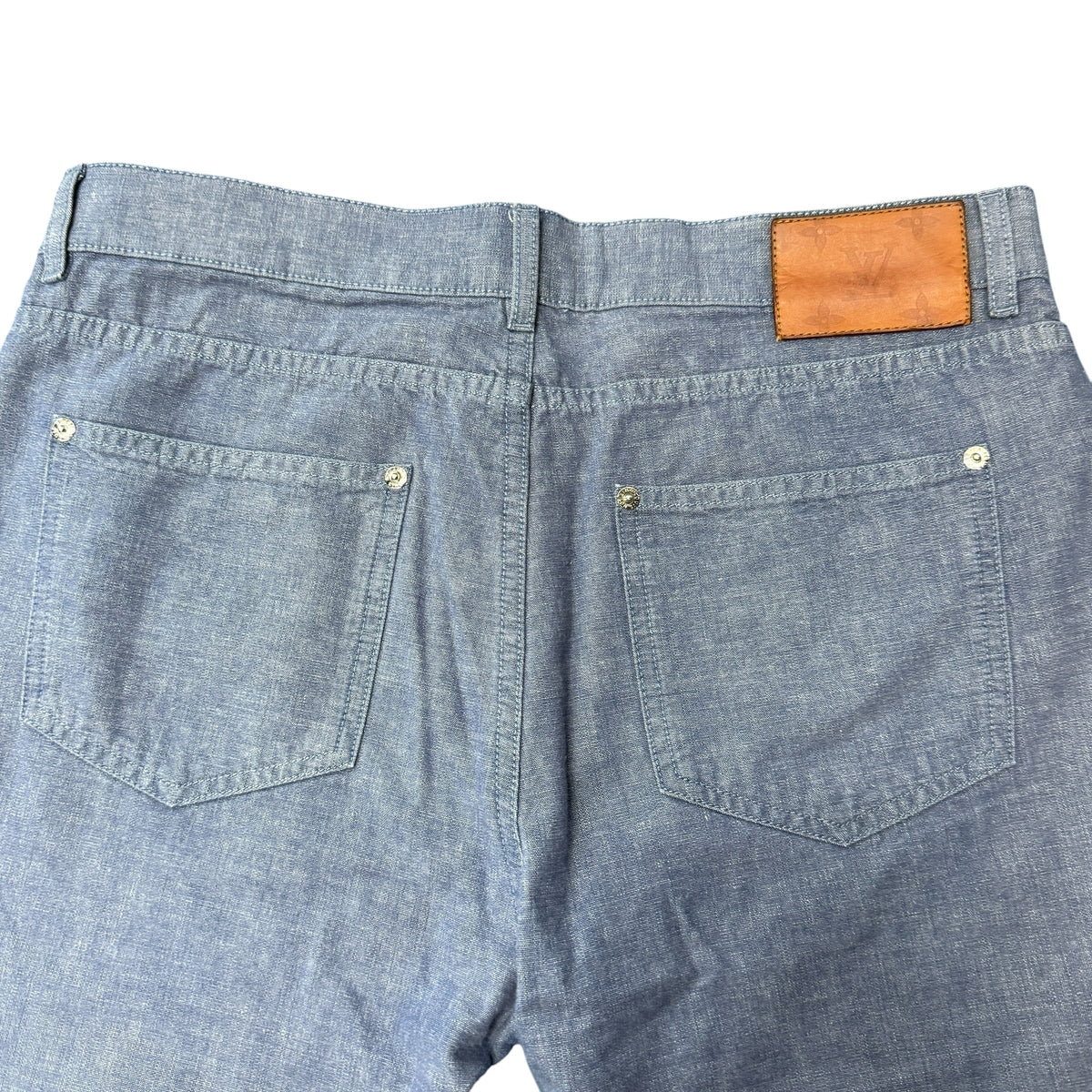 LOUIS VUITTON LV Logo Embroidered Denim Jeans Size 32
