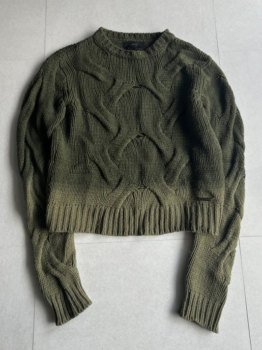 Diesel Green Acrylic Wool 3D Knit Sweater Size S