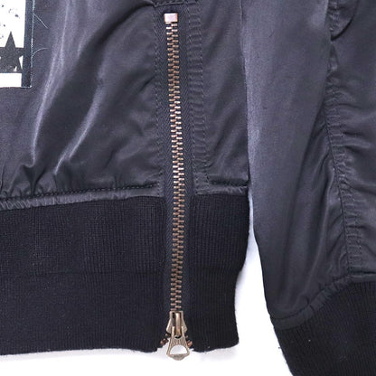 ONE MADE MA- Girl Print Madonna Bomber Jacket Black Size L