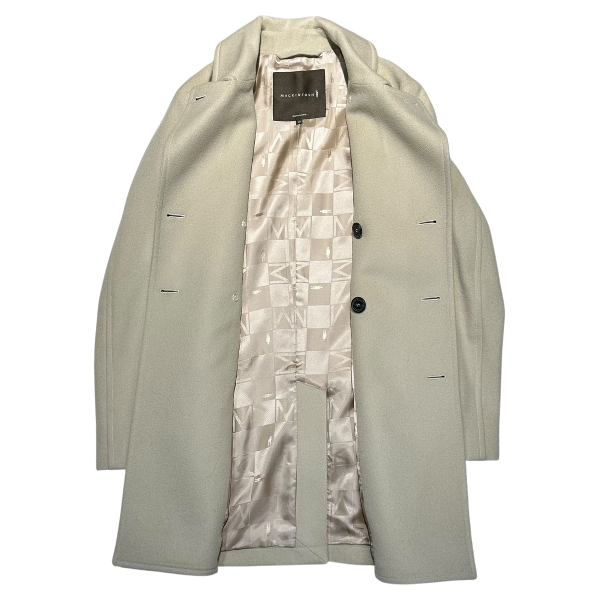 MACKINTOSH Melton Double Half Coat Ivory Size 38