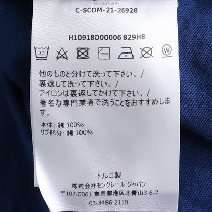 MONCLER Logo Piping Long Sleeve Tee Blue Size S