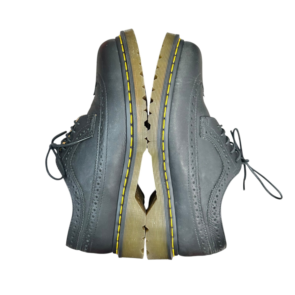 DR.MARTENS Leather Brogue Wingtip Shoes Black Size 27cm