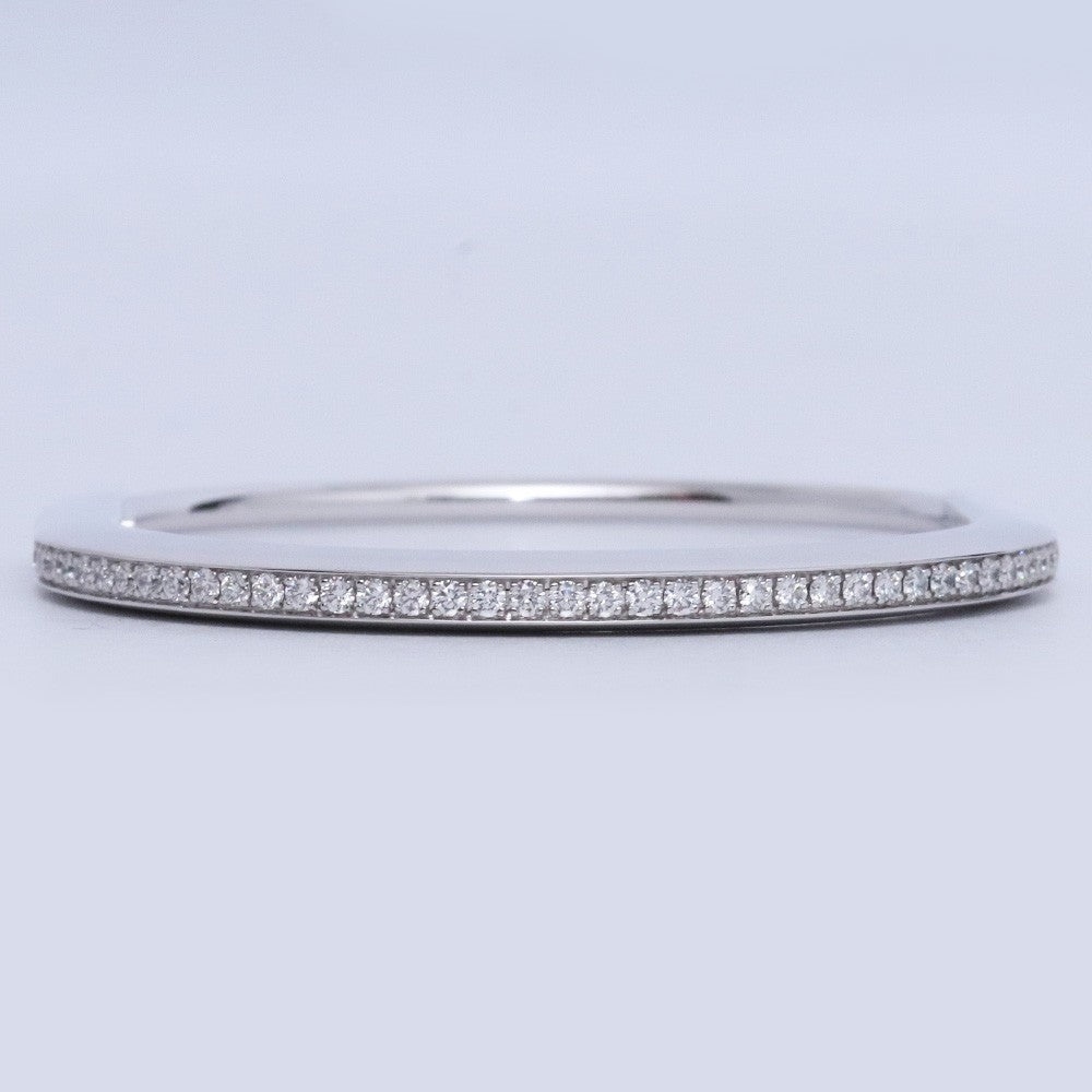 TIFFANY&CO. Narrow Bangle Half Pave 18K WG Size ONE SIZE