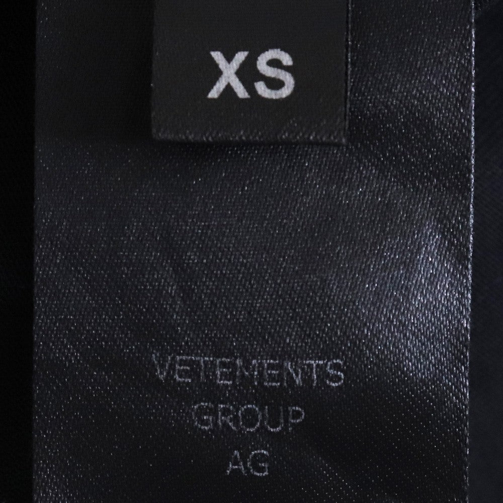 VETEMENTS 26SS Biker Cross Logo T-Shirt Black Size XS