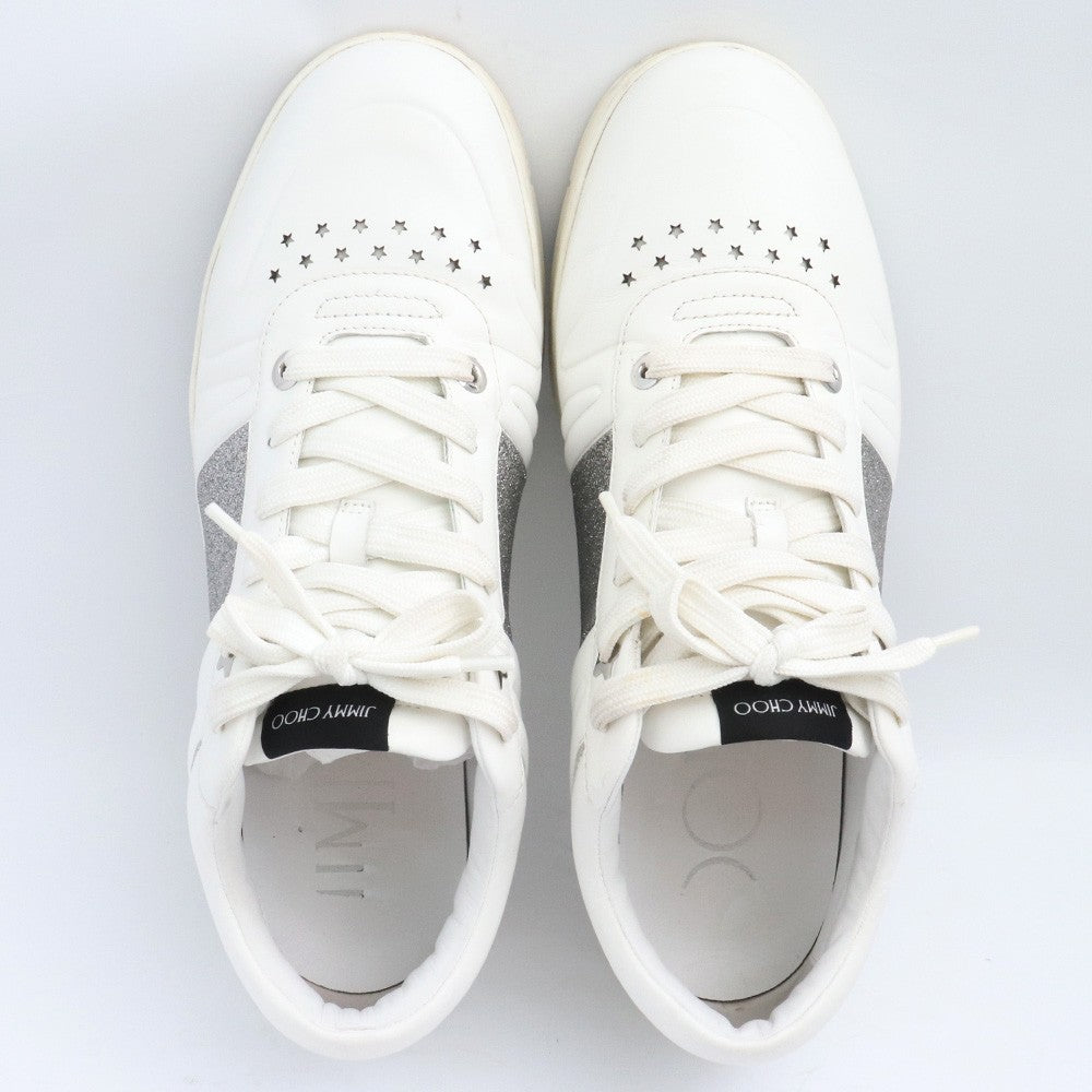 Jimmy Choo HAWAII M FAF Sneakers White Silver Size EU 44