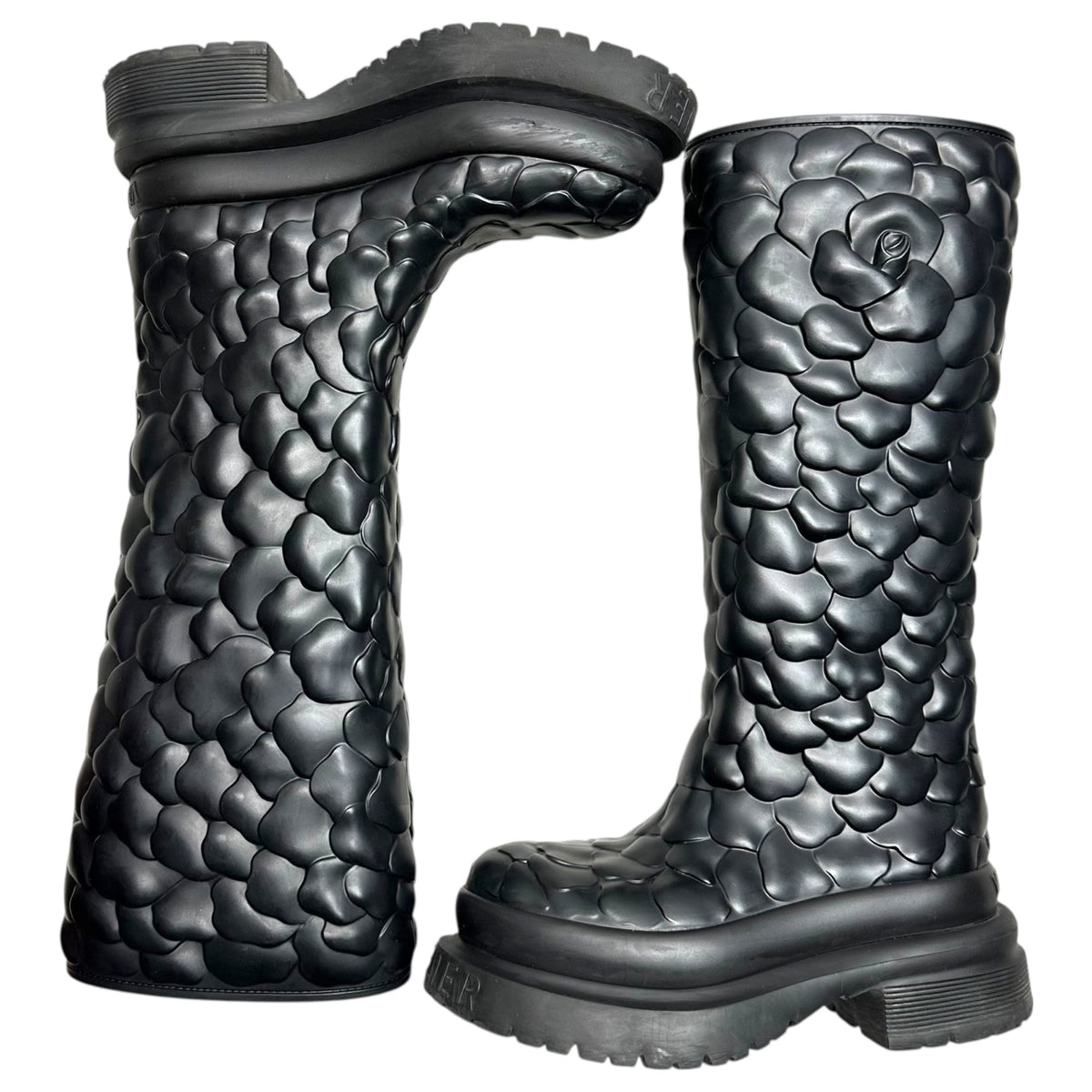 VALENTINO Atelier 03 Rose Rubber Platform Rain Boots Size 38