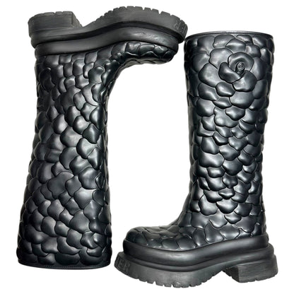 VALENTINO Atelier 03 Rose Rubber Platform Rain Boots Size 38