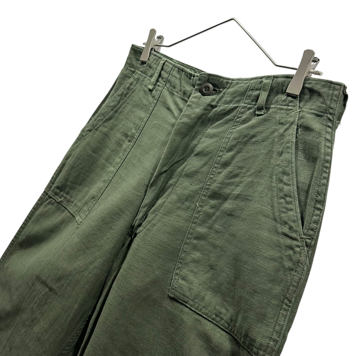 US ARMY 70s Vintage OG-107 Cotton Sateen Pants Olive Size 32×29