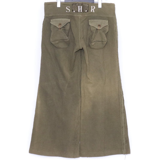 SHARESPIRIT Wide Flare Sweat Pants Khaki Size M