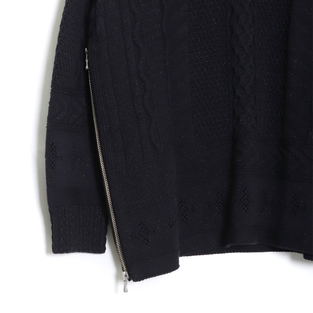 NICENESS JONATHAN Spatial Knit Sweater Dark Navy Size M