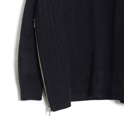 NICENESS JONATHAN Spatial Knit Sweater Dark Navy Size M