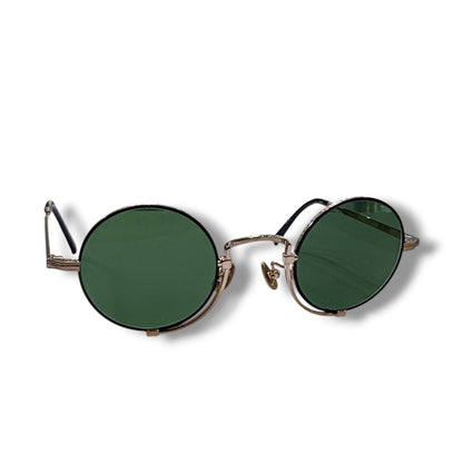 MATSUDA EYEWEAR Green Metal Frame Round Sunglasses