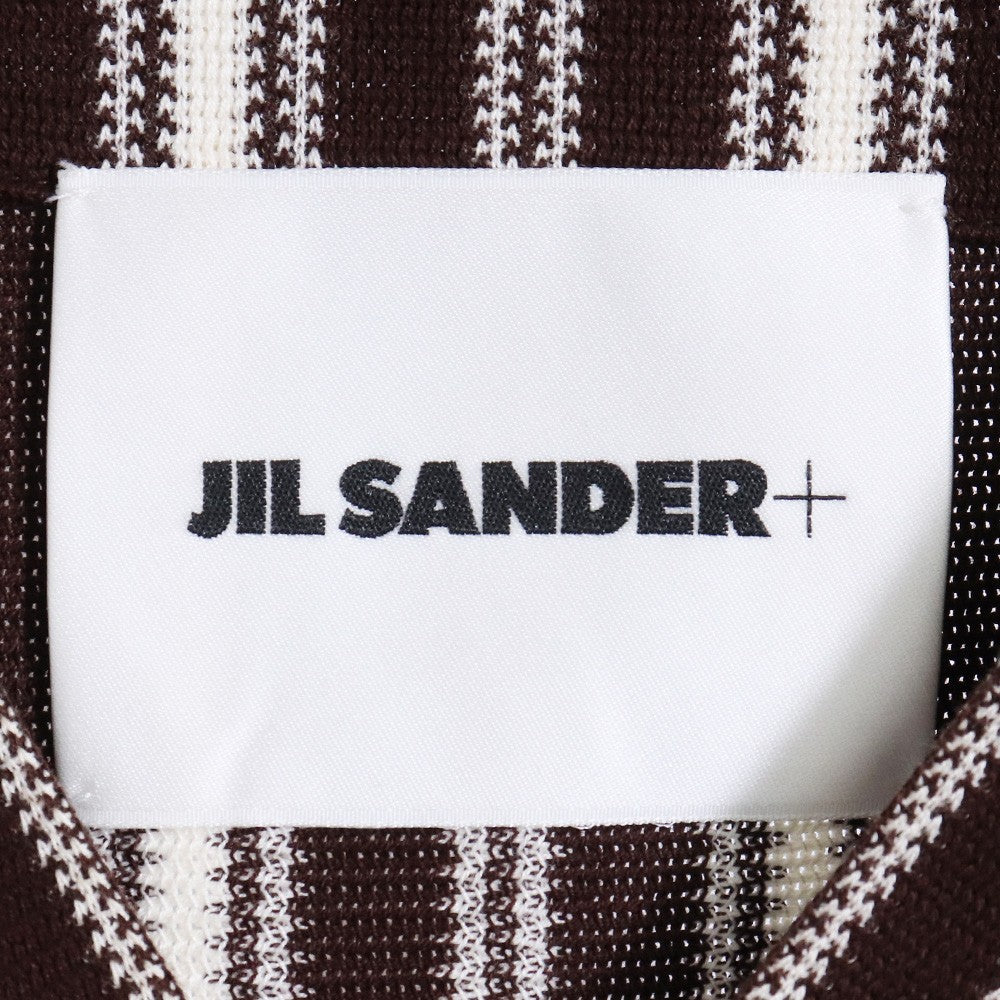 JIL SANDER+ Striped Short Sleeve T-Shirt Brown Size M