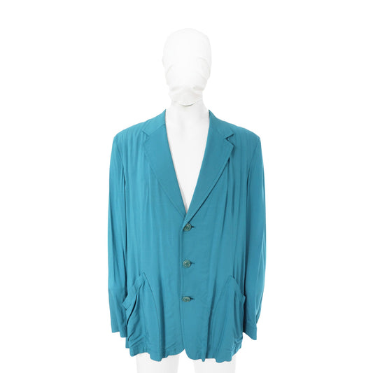 Yohji Yamamoto 2013 S/S Rayon Cupro Jacket Blue Size 2