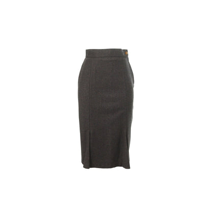 Vivienne Westwood Wool Skirt Gray Beige Size 40