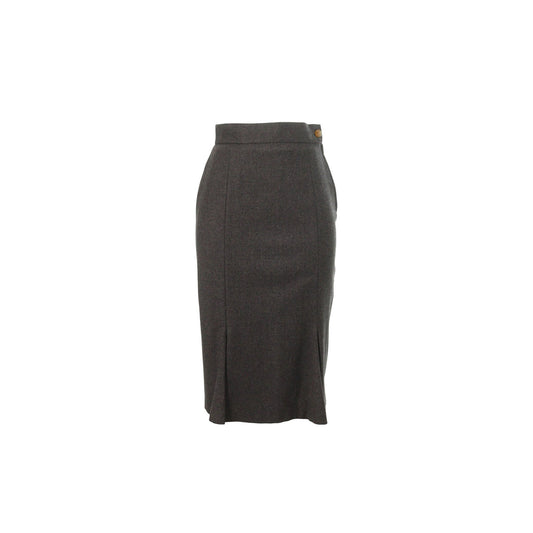 Vivienne Westwood Wool Skirt Gray Beige Size 40