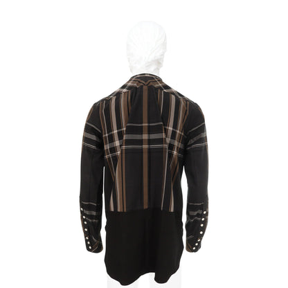 NUMBER (N)INE 2009S/S Cotton Silk Long Sleeve Shirt Black Size 3