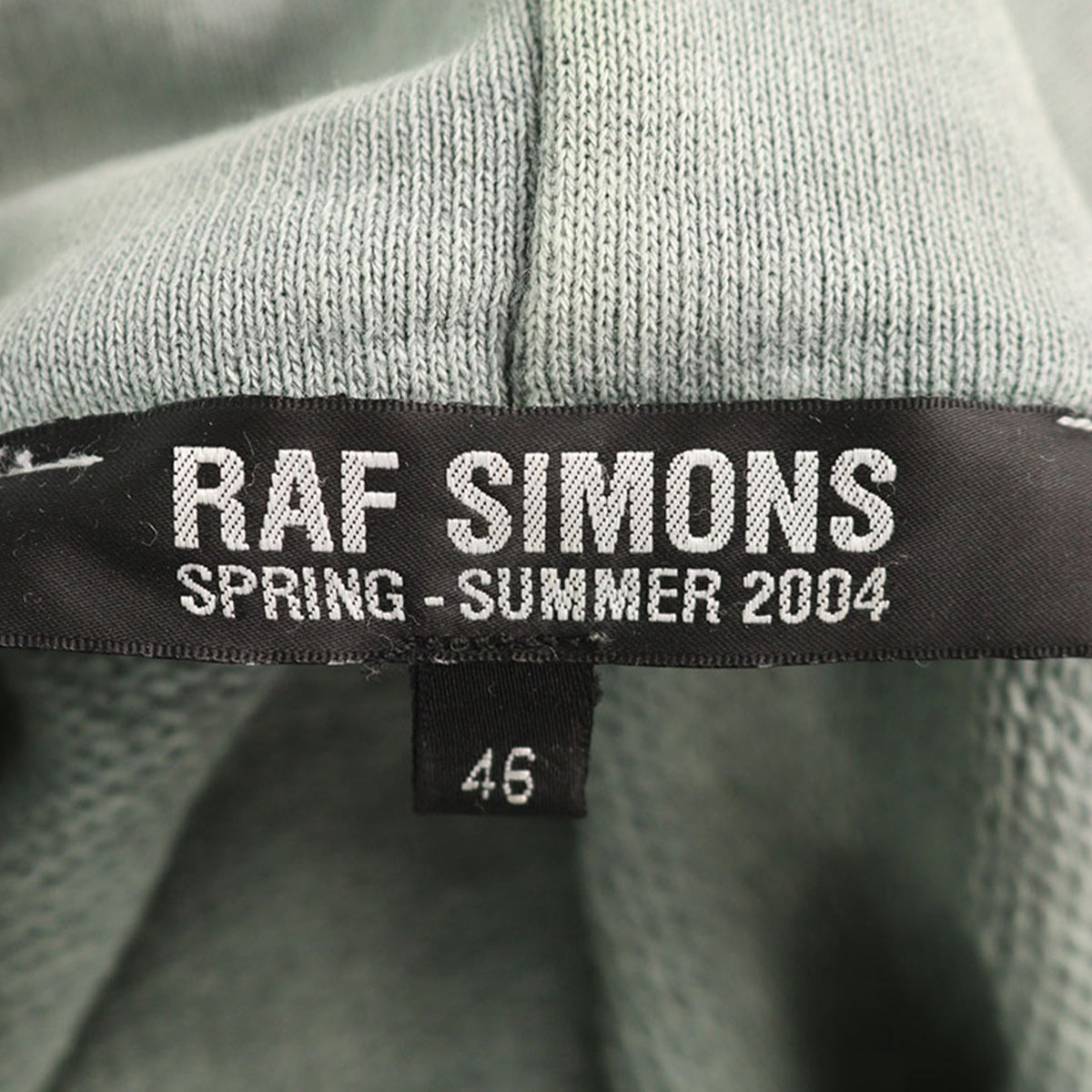 RAF SIMONS 2004 S/S Cotton Hoodie Green Size 46