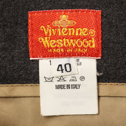 Vivienne Westwood Wool Skirt Gray Beige Size 40