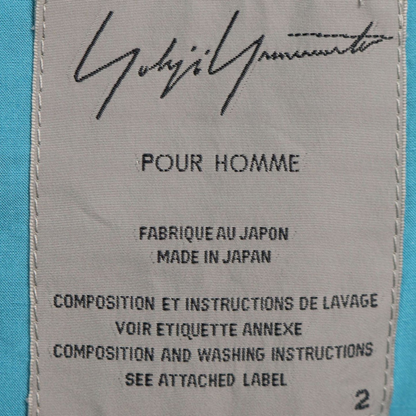 Yohji Yamamoto 2013 S/S Rayon Cupro Jacket Blue Size 2