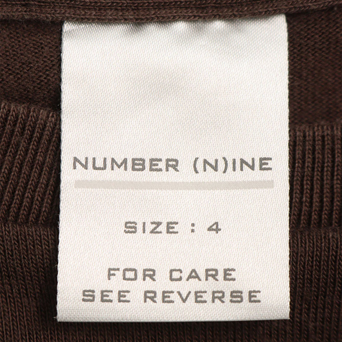 NUMBER (N)INE 2002 A/W Cotton T-Shirt Brown/Beige Size 4